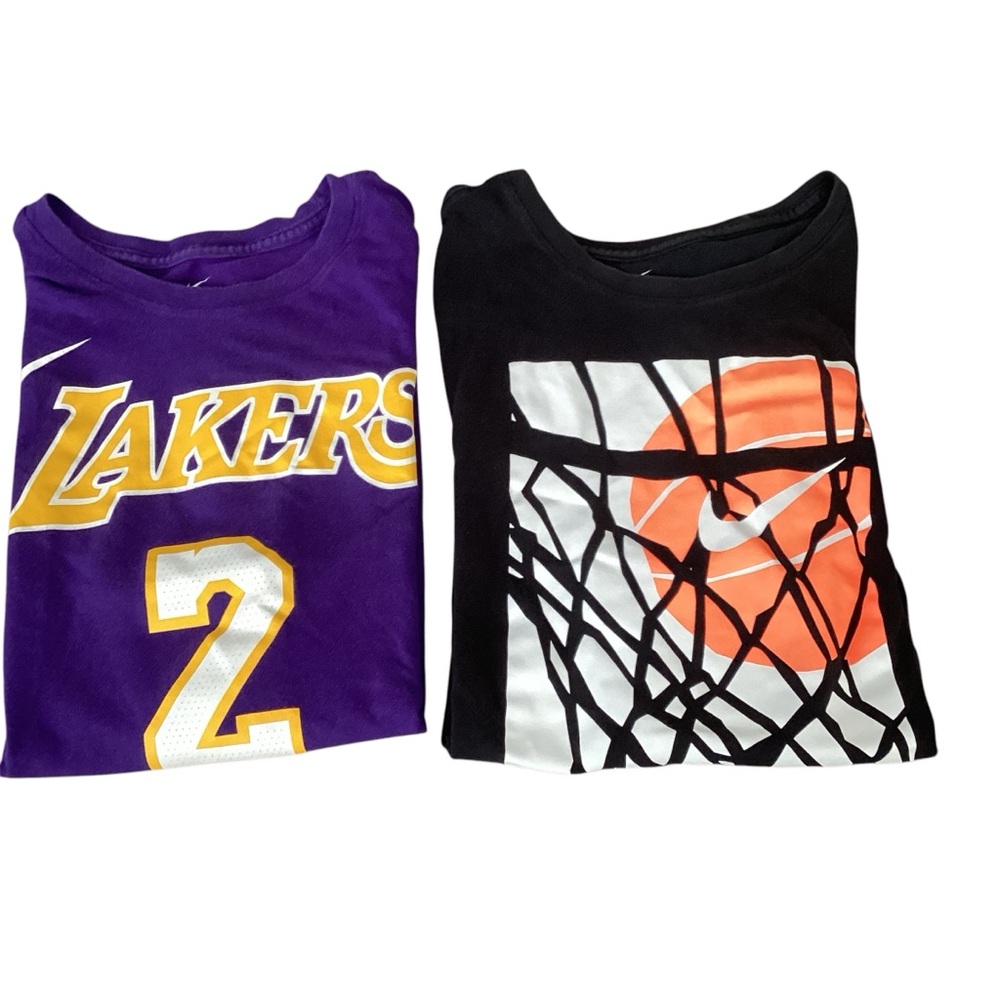 Lot of 2 NIKE Dri Fit T-shirt Large Lakers No. 2 Ball
